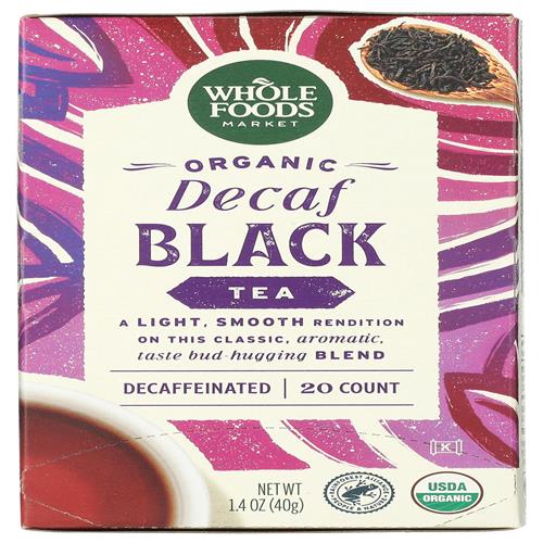 Whole Foods Market, Tea Black Decaf Organic, 20 Count