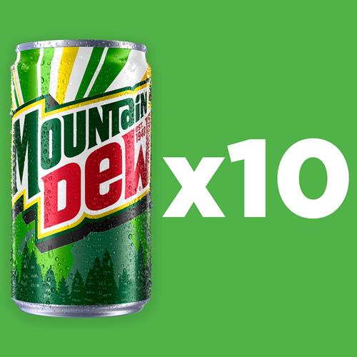 Mountain Dew Soda, Mini Cans, 7.5 Fl Oz (Pack Of 10)