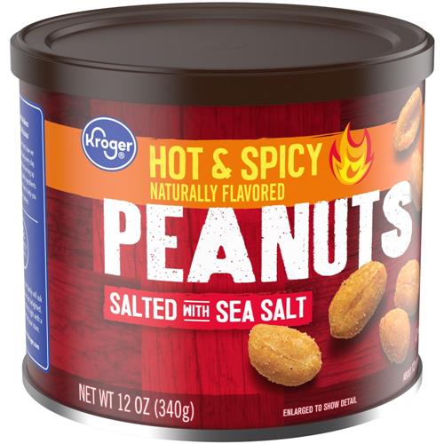 Kroger Hot & Spicy Sea Salted Peanuts 12 oz