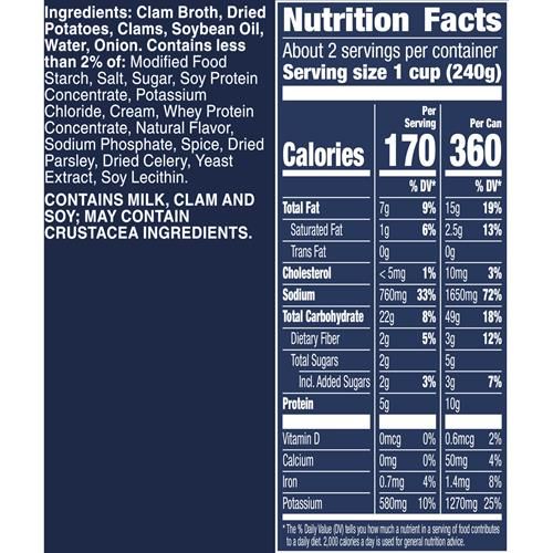 Progresso New England Clam Chowder Soup, Rich & Hearty Canned Soup, Gluten Free, 18.5 Oz
