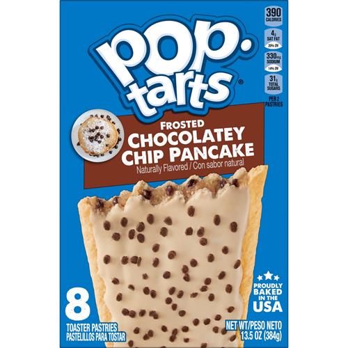 Pop-Tarts Toaster Pastries, Breakfast Foods, Kids Snacks, Frosted Chocolatey Chip Pancake, 13.5Oz Box (8 Pop-Tarts)