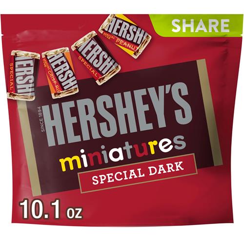 Hersheys Special Dark Miniatures Assorted Dark Chocolate Candy Share Pack, 10.1 Oz
