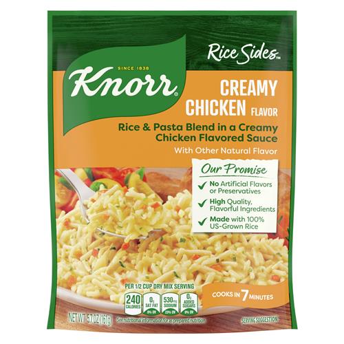 Knorr Rice Sides Creamy Chicken Long Grain Rice And Vermicelli Pasta Blend For A Tasty Rice Side Dish No Artificial Flavors, No Preservatives, No Added Msg 5.7 Oz