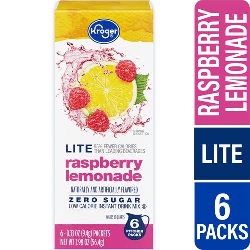 Kroger Lite Zero Sugar Raspberry Lemonade Instant Drink Mix Packets 6 packets / 0.33 oz