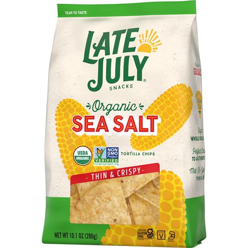 Late July Snacks Thin And Crispy Organic Tortilla Chips With Sea Salt, 10.1 Oz Bag