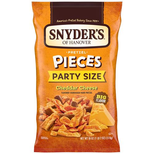 Snyders Of Hanover Pretzel Pieces, Cheddar Cheese, Party Size, 18 Oz