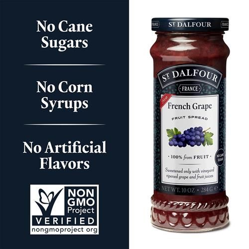 St. Dalfour French Grape Fruit Spread - 10Oz - 100% From Fruit, No Artificial Ingredients, Non-Gmo, No Cane Sugars, All Natural, Made In France