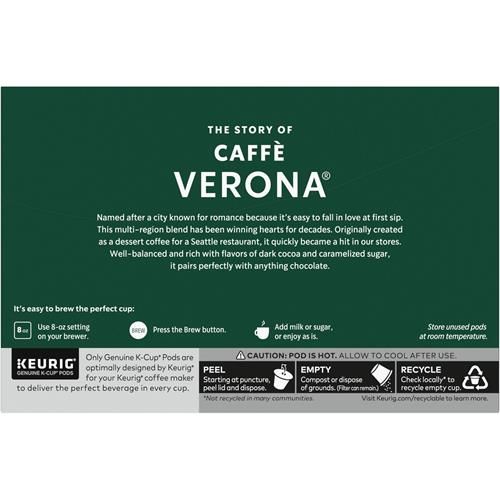 Starbucks K-Cup Coffee Pods, Dark Roast Coffee, Caffè Verona, 100% Arabica, 1 Box (10 Pods)