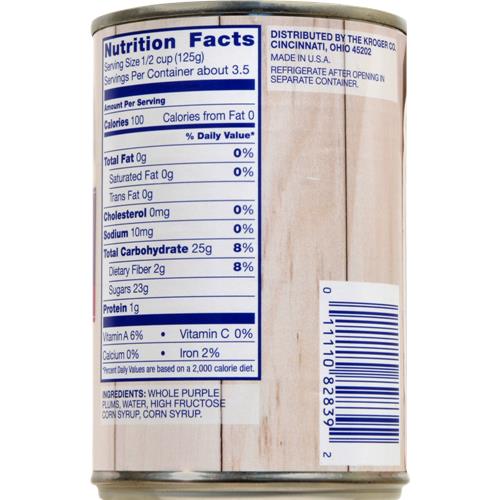 Kroger Purple Whole Plums in Heavy Syrup 15 oz