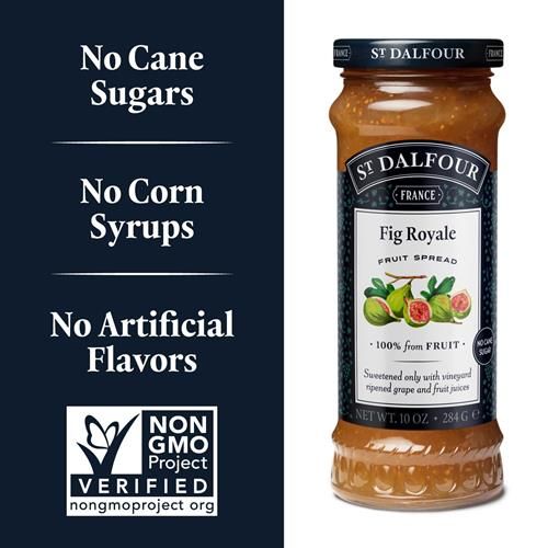 St. Dalfour Fig Royale Fruit Spread - 10Oz - 100% From Fruit, No Artificial Ingredients, Non-Gmo, No Cane Sugars, All Natural, Made In France