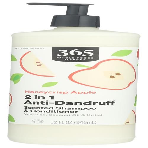 Whole Foods Market Anti-Dandruff 2-In-1 Shampoo & Conditioner, Honeycrisp Apple, 32 Fl Oz