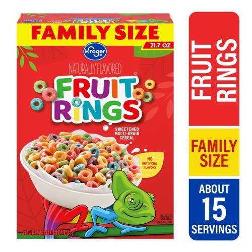 Kroger Multi-Grain Fruit Rings Cereal Family Size 21.7 oz