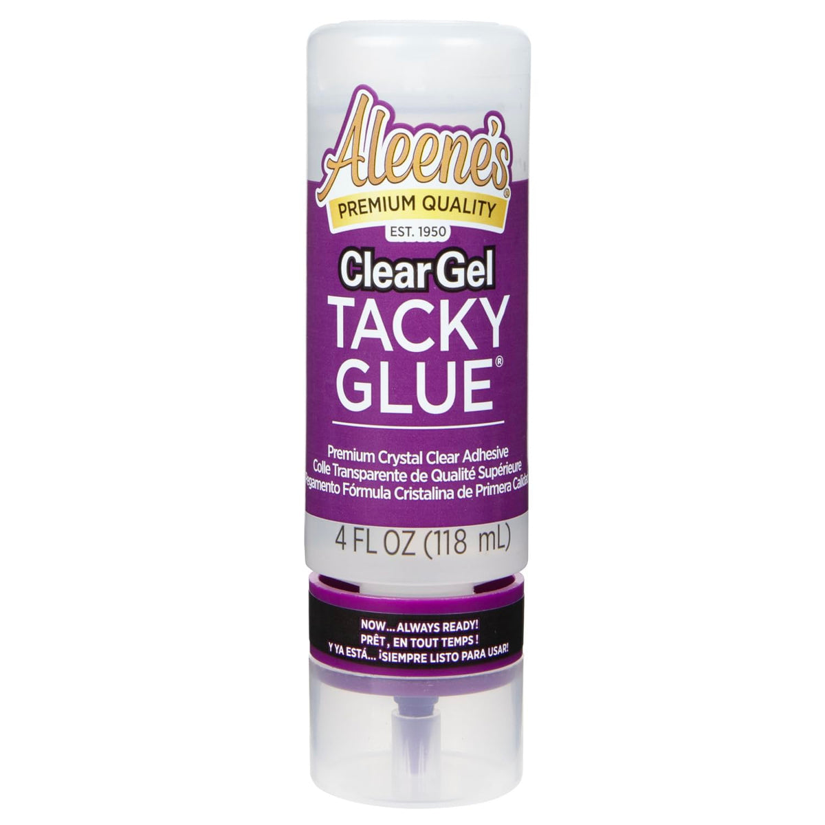 Clear Gel Tacky Glue for Crafts in Always Ready Bottle, Nontoxic, Applies and Dries Clear, 4 Fl Oz