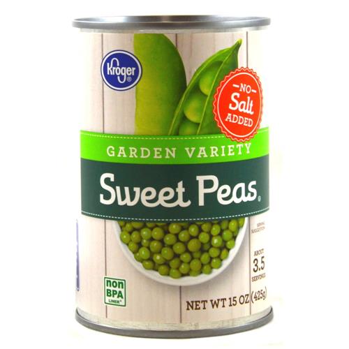 Kroger No Salt Added Garden Variety Canned Sweet Peas 15 oz