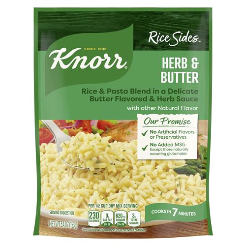 Knorr Rice Sides For A Tasty Rice Side Dish Herb & Butter Long Grain Rice And Vermicelli Pasta Blend No Artificial Flavors, No Preservatives, No Added Msg 5.4 Oz