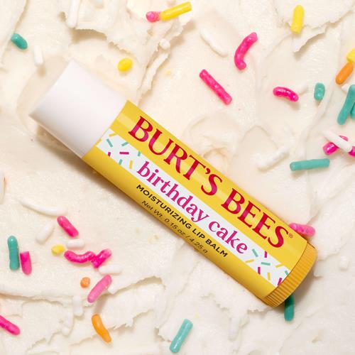 Burts Bees Birthday Cake Lip Balm, Tint-Free, Natural Origin Lip Care, 1 Tube, 0.15 Oz.