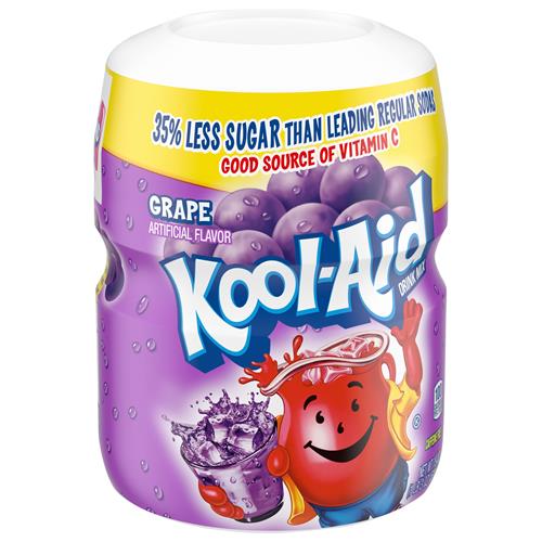Kool-Aid Sugar-Sweetened Grape Powdered Soft Drink Mix, 19 Oz Canister