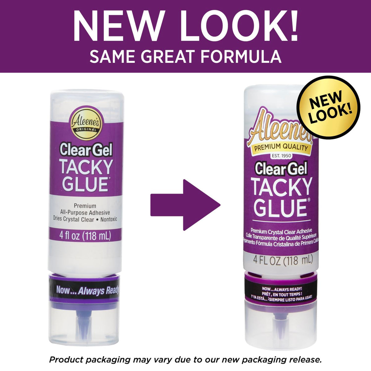Clear Gel Tacky Glue for Crafts in Always Ready Bottle, Nontoxic, Applies and Dries Clear, 4 Fl Oz