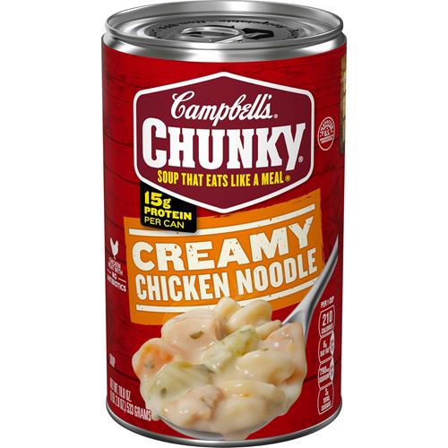 Campbells Chunky Soup, Creamy Chicken Noodle Soup, 18.8 Oz Can