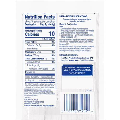 Kroger Meat Loaf Seasoning Mix 1.5 oz