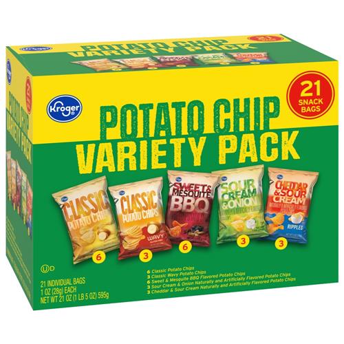 Kroger Potato Chips Variety Pack 21 ct / 1 oz