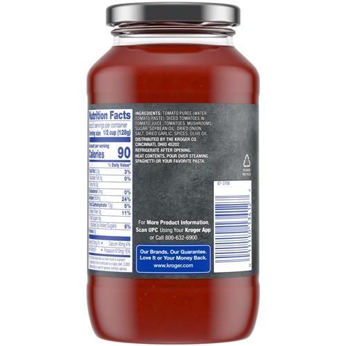 Kroger Mushroom & Onion Chunky Pasta Sauce 24 oz