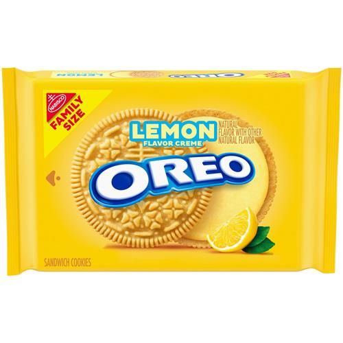 Oreo Lemon Creme Sandwich Cookies, Family Size, 18.71 Oz