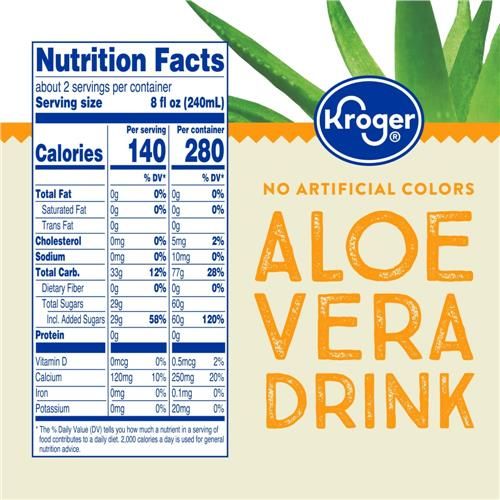 Kroger Mango Flavor Aloe Vera Juice Drink 17 fl oz