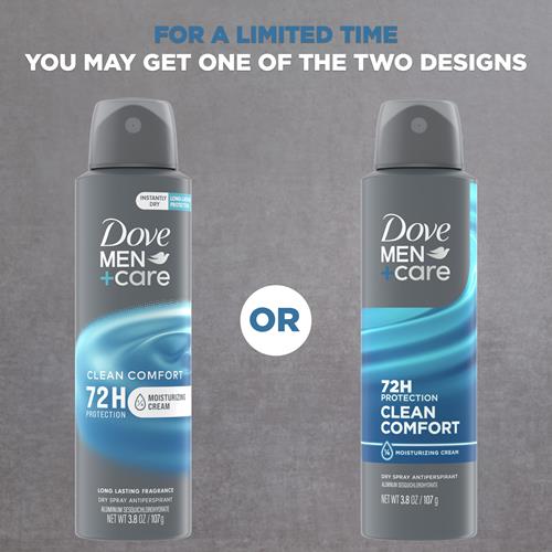 Dove Men+Care Antiperspirant Deodorant Clean Comfort Dry Spray For Men 72-Hour Sweat And Odor Protection With Triple Defense Technology 3.8 Oz