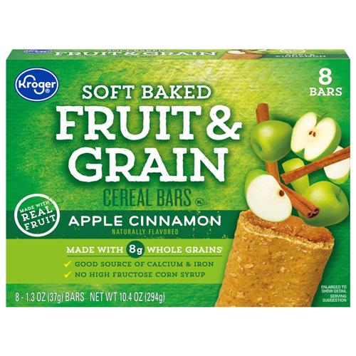 Kroger Fruit & Grain Apple & Cinnamon Cereal Bars 8 ct