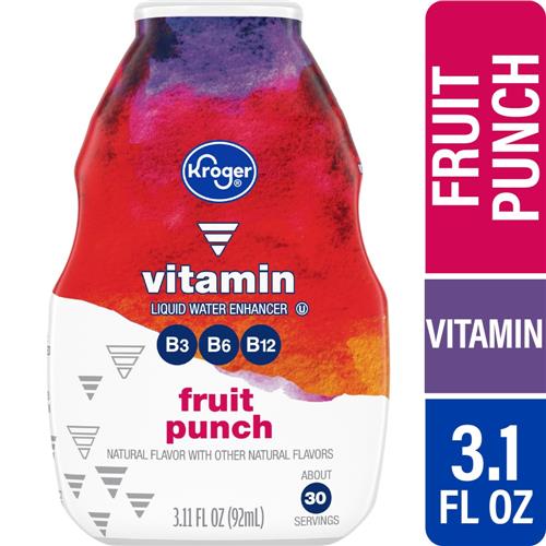 Kroger Vitamin Fruit Punch Water Enhancer Bottle 3.11 fl oz