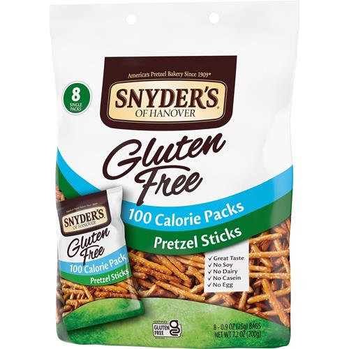 Snyders Of Hanover Gluten Free Pretzel Sticks, 100 Calorie Individual Packs, 8 Ct