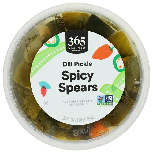 Whole Foods Market Pickle Spears, Spicy Dill, 32 Ounce