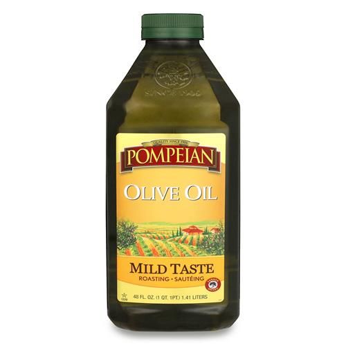 Pompeian Mild Taste Olive Oil, Perfect For Roasting & Sauteing, Naturally Gluten-Free, Non-Allergenic, Non-Gmo, 48 Fl. Oz.