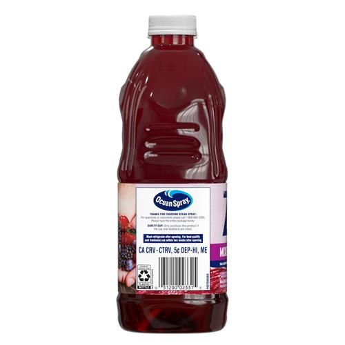 Ocean Spray Zero Sugar Mixed Berry Juice Drink, Cranberry Juice Drink Sweetened With Stevia, 64 Fl Oz Bottle