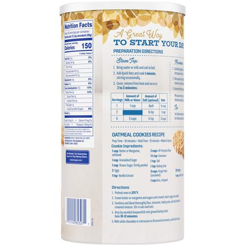 Kroger 100% Whole Grain 1 Minute Quick Oats 42 oz