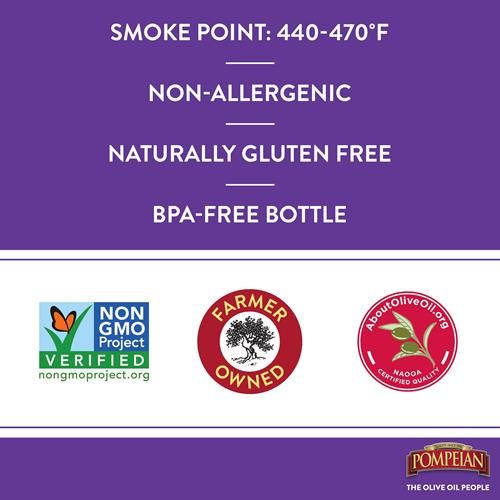 Pompeian Light Taste Olive Oil, Subtle Flavor, Perfect For Frying & Baking, Naturally Gluten Free, Non-Allergenic, Non-Gmo, 16 Fl. Oz.