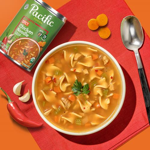 Pacific Foods Organic Spicy Chicken Noodle Soup, 16.1 Oz Can