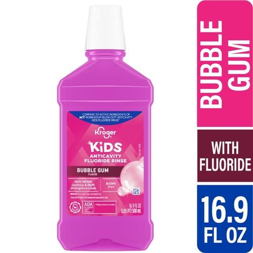 Kroger Kids Bubblegum Flavor Anticavity Fluoride Rinse 16.9 fl oz