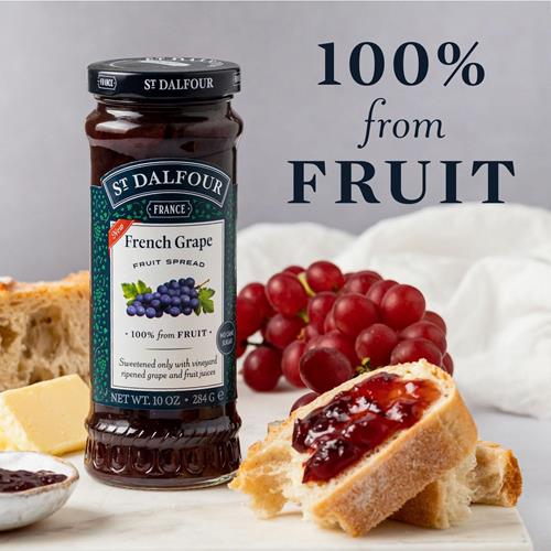 St. Dalfour French Grape Fruit Spread - 10Oz - 100% From Fruit, No Artificial Ingredients, Non-Gmo, No Cane Sugars, All Natural, Made In France