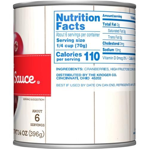 Kroger Canned Jellied Cranberry Sauce 14 oz