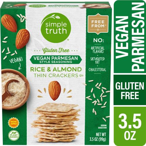 Simple Truth Vegan Parmesan Rice & Almond Crisps Crackers 3.5 oz