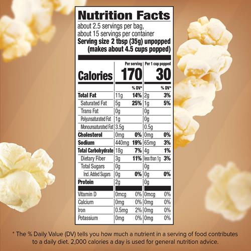 Orville Redenbachers Naturals Microwave Popcorn, Simply Salted Flavor, 3.29 Oz., 6-Count