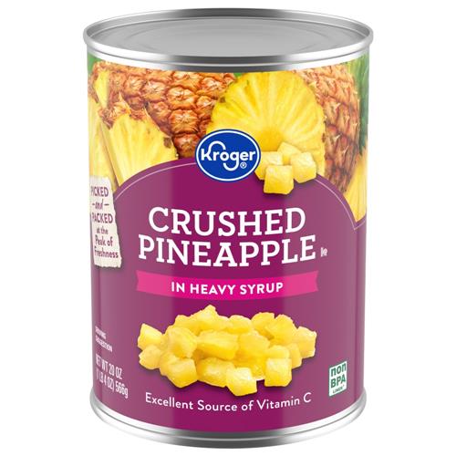 Kroger Canned Crushed Pineapple in Heavy Syrup 20 oz