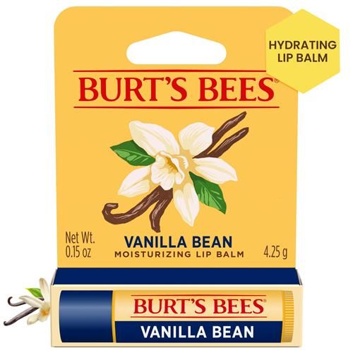 Burts Bees Vanilla Bean Lip Balm, Lip Moisturizer With Responsibly Sourced Beeswax, Tint-Free, Natural Conditioning Lip Treatment, 1 Tube, 0.15 Oz.