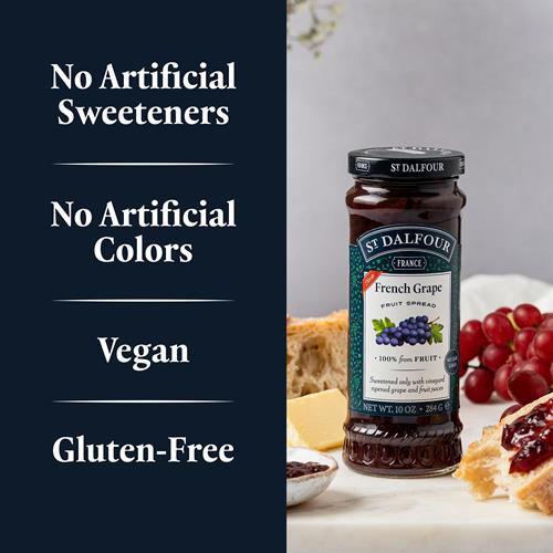 St. Dalfour French Grape Fruit Spread - 10Oz - 100% From Fruit, No Artificial Ingredients, Non-Gmo, No Cane Sugars, All Natural, Made In France
