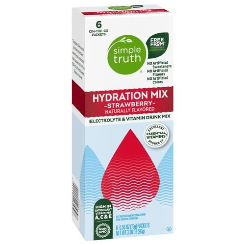 Simple Truth Electrolyte Naturally Flavored Strawberry Drink Mix Packets 6 packets / 0.56 oz