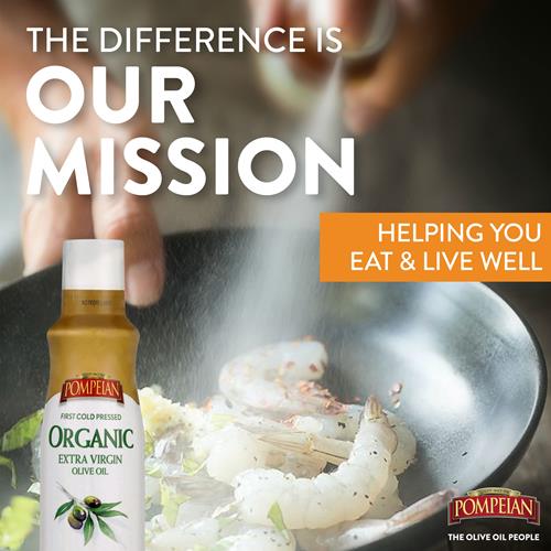 Pompeian Usda Organic Extra Virgin Olive Oil Non-Stick Cooking Spray, Full-Bodied, Perfect For Salads And Pasta, Naturally Gluten Free, Non-Allergenic, Non-Gmo, No Propellant, 5 Fl. Oz., Single B
