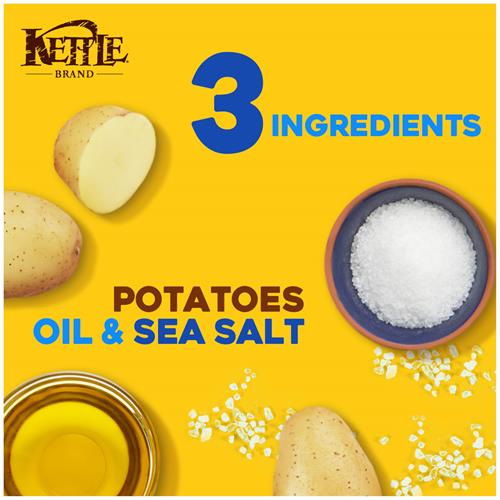 Kettle Brand Potato Chips, Sea Salt Kettle Chips, Snack Bag 1.5 Oz