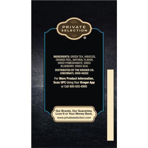 Private Selection Pomegranate Blueberry & Acai Green Tea Bags 20 ct